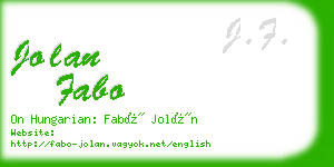 jolan fabo business card